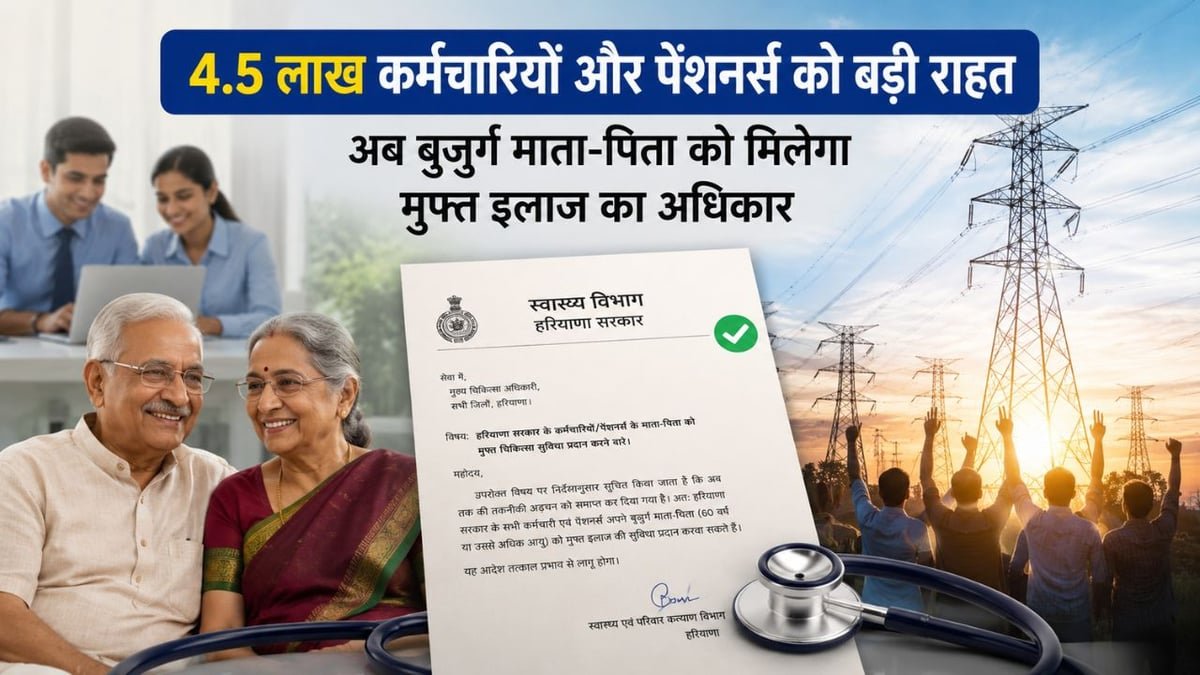 Haryana News: 19 साल बाद बदले मेडिकल क्लेम के नियम, आश्रितों की मासिक आय सीमा ₹3,500 से बढ़कर ₹9,000 हुई, अधिसूचना जारी