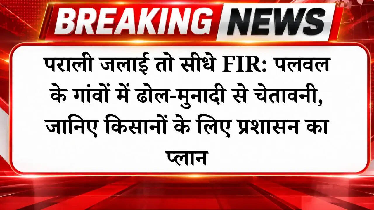 पराली जलाई तो होगी सीधे FIR, पलवल के गांवों में मुनादी