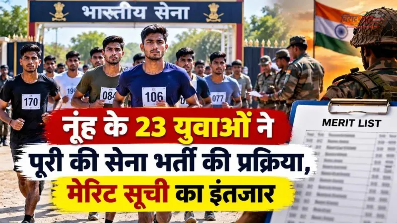 नूंह के 23 युवाओं ने पूरी की सेना भर्ती की प्रक्रिया, मेरिट सूची का इंतजार