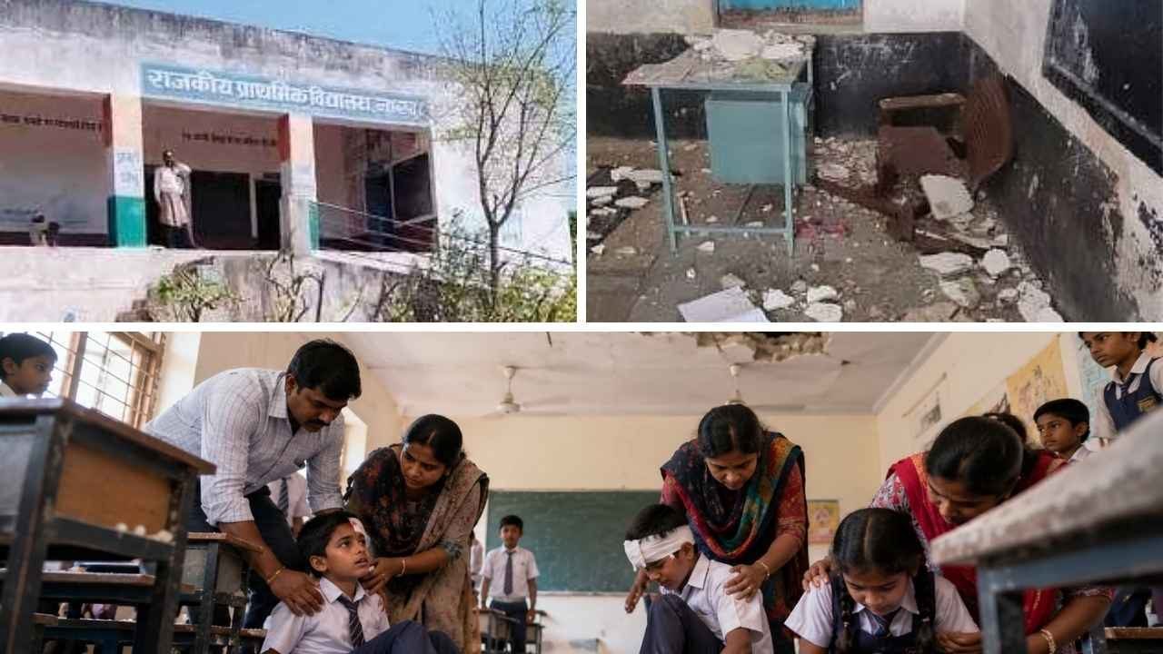 उदयपुर में स्कूल की छत का प्लास्टर गिरने से 3 बच्चे घायल, NHRC ने मांगी रिपोर्ट